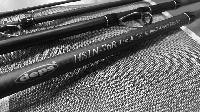 良好 希少 DEPSヒュージカスタム HS1N-76R パックロッド 4ピース 強靭
