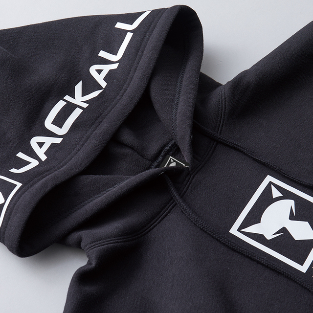 ジャッカル プルオーバーフーディビッグロゴ ブラック M